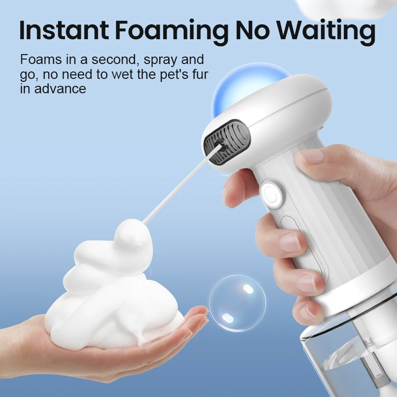 ROJECO Automatic Pet Soap Dispenser Wireless Electric Cat Foaming Machine Dog Cleaning Bath Shampoo Foam Sprayer Pet Supply