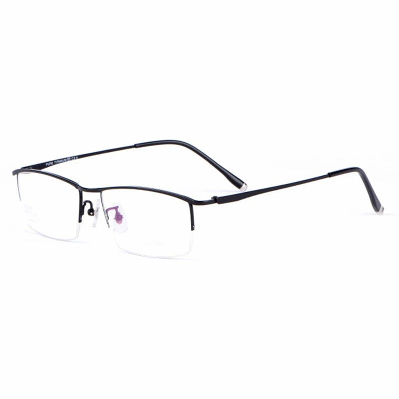 2022 New Men Pure Titanium IP Electronic Plating High Quality Business Style Half Rimless Super Light Weighted Smooth Material