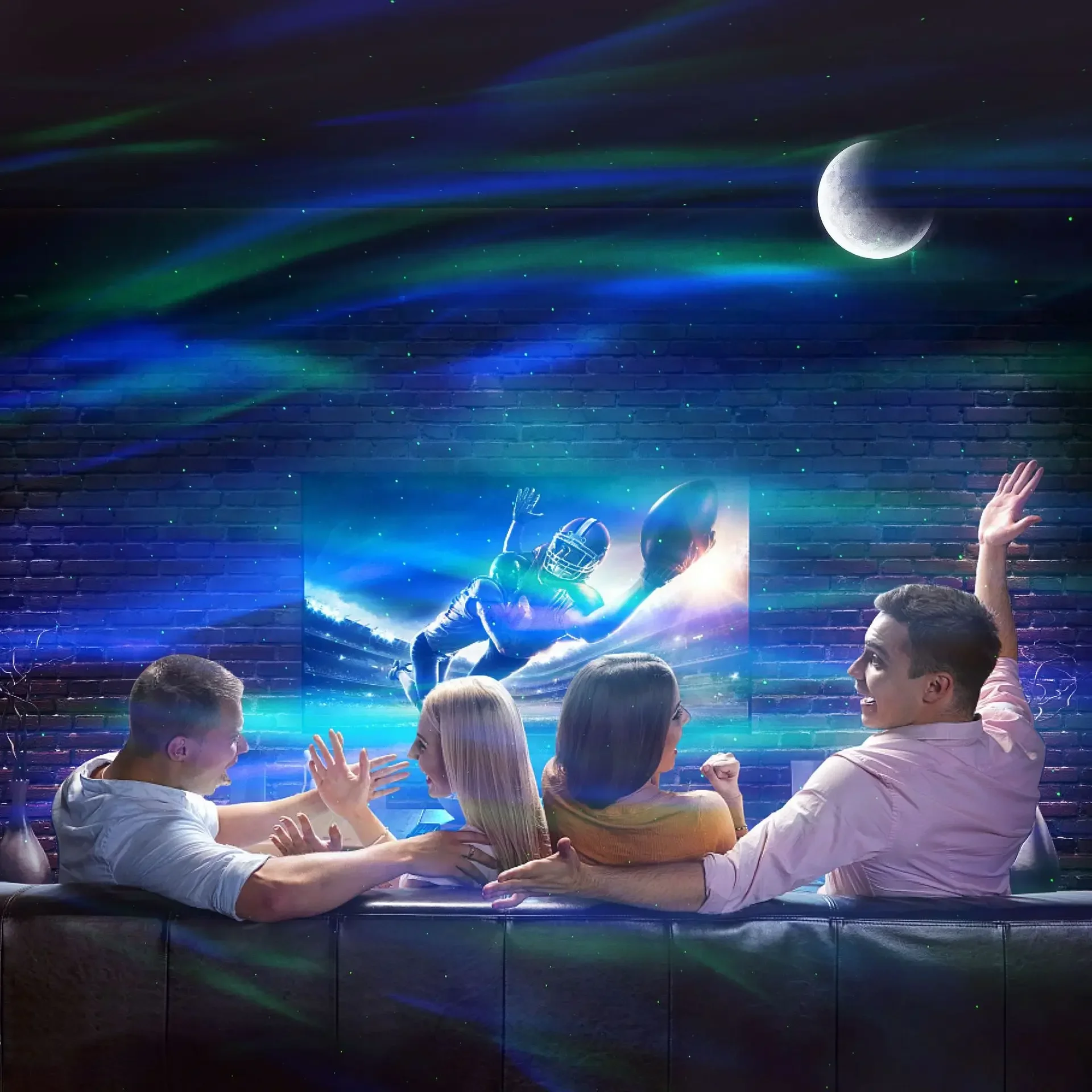 Bluetooth speaker laser atmosphere stage LED lights dreamy moon aurora starry sky projector novelty  galaxy projector