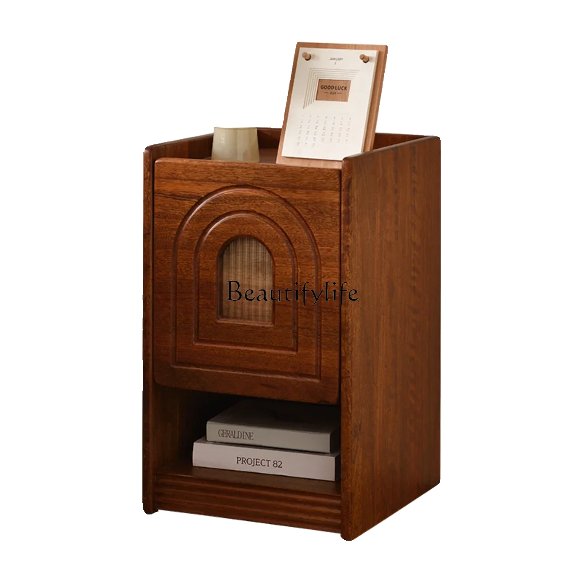 

Retro ultra-narrow bedside table bedroom small modern simple storage cabinetL