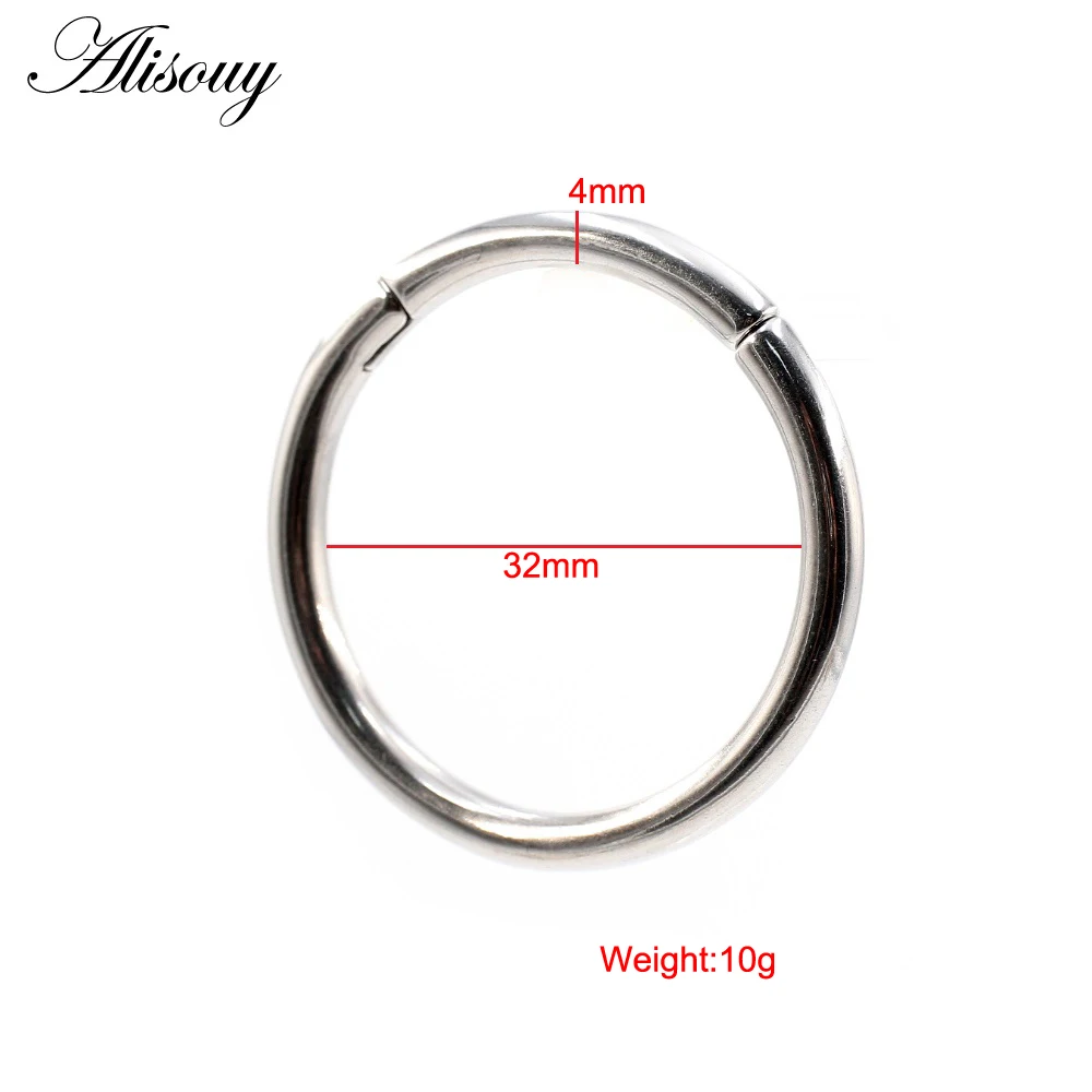 Alisouy 1PC Stainless Steel Round Circle Magnetic Ear Weights Heavy Expander Stretcher Plug Gauges Earring Body Piercing Jewelry