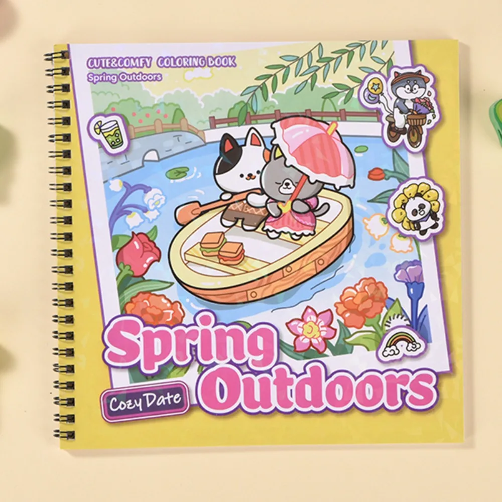 Cartoon Relaxation Gift Coloring Book Educational In Cozy Moments Graffiti Painting Book Doodles Book Adults and Teens