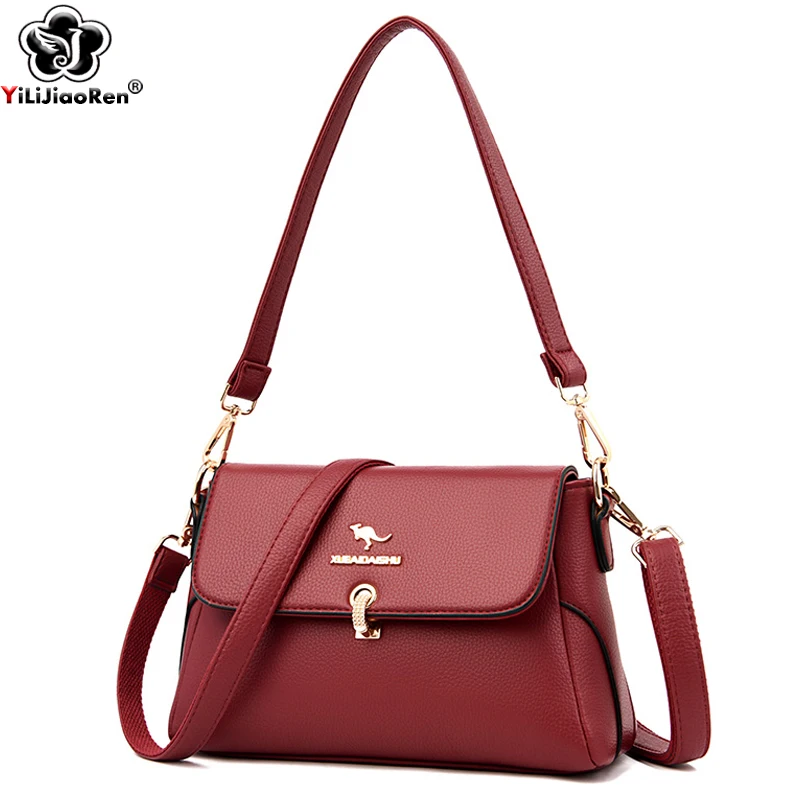 

Fashion Metal Lock Crossbody Bag Female High Quality Leather Shoulder Bag for Women Luxury Ladies Purses and Handbags Designer