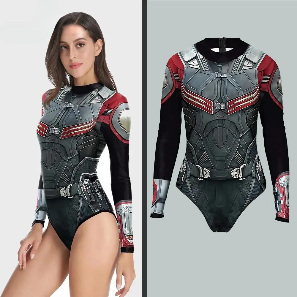 

Teanoon женский купальник с длинным рукавом с принтом доспехи цельный купальный спортивный костюм летняя повседневная сексуальная пляжная одежда купальный костюм