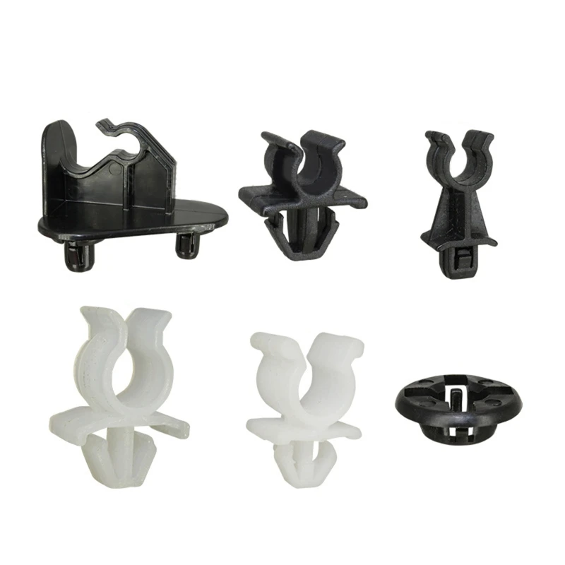 652F 10Pcs Car Front Bonnet Support Rod Buckle Clip Black Retainer for Qashqai Dualis J10 Navara D40 Pathfinder