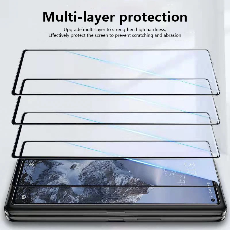 Xiaomi用強化ガラススクリーンプロテクター,Xiaomi用強化ガラスフィルム,ウィンドウフィルム,3つ折り保護フィルム,パープル