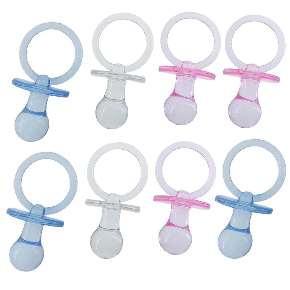 6Pcs Big Acrylic Perforated Pacifiers Bead For Baby Shower Party Table Game Craft Decorations 6.5cm