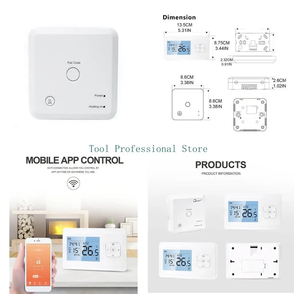 

57qf Wi -Fi Thermostat Resport Control Светодиодный дисплей Экран Электрический Пол Теплостат термостат