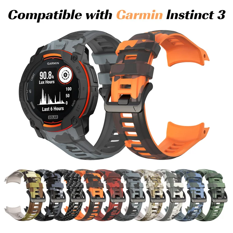 

Quick Release Printed Silicone Strap for Garmin Instinct 3 (22/26mm) Breathable Sweatproof Multiple Designs Stylish Watch Band