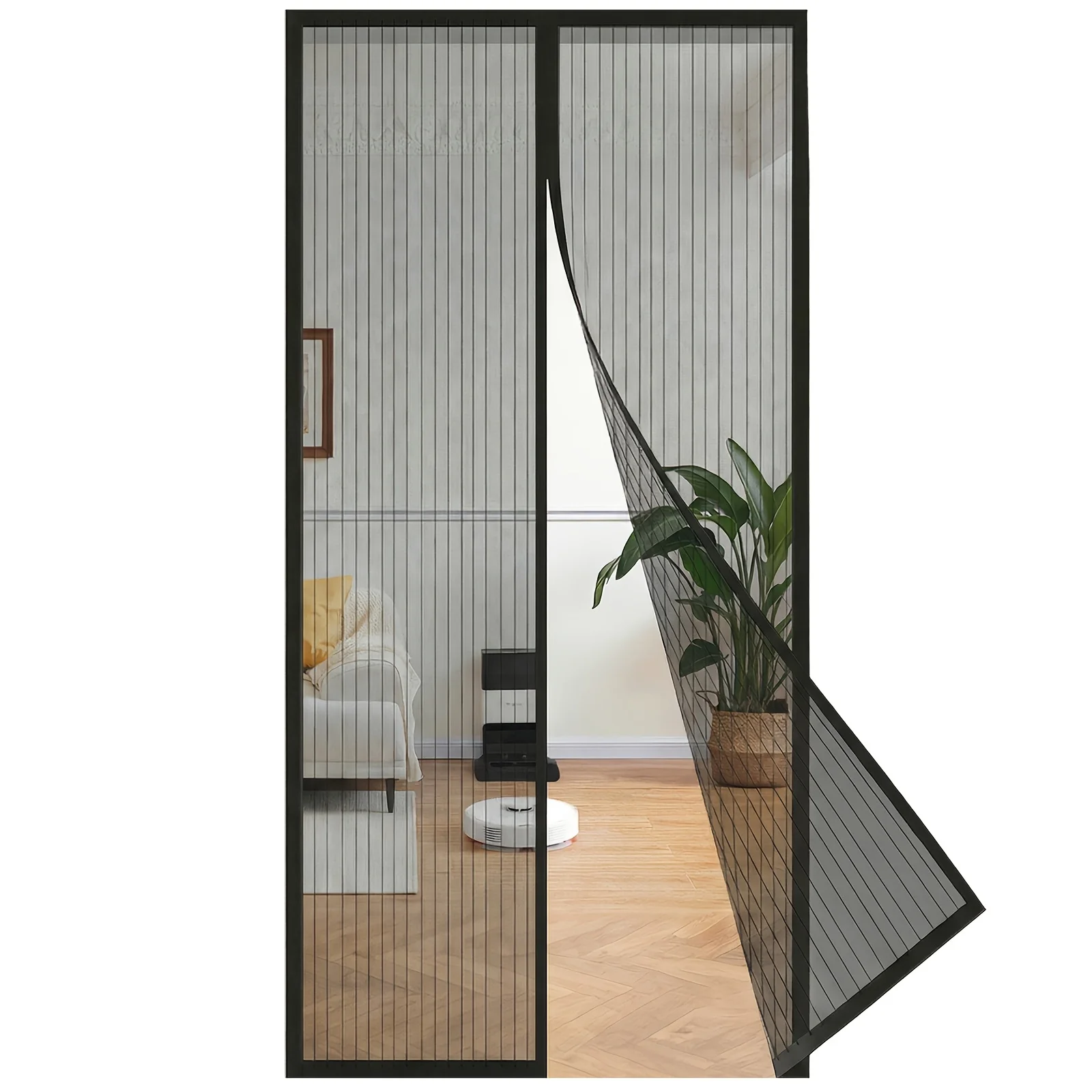 70/90*200cm Mosquito-proof door curtain, no-drill magnetic partition curtain, bedroom and home screen door with magnetic closure