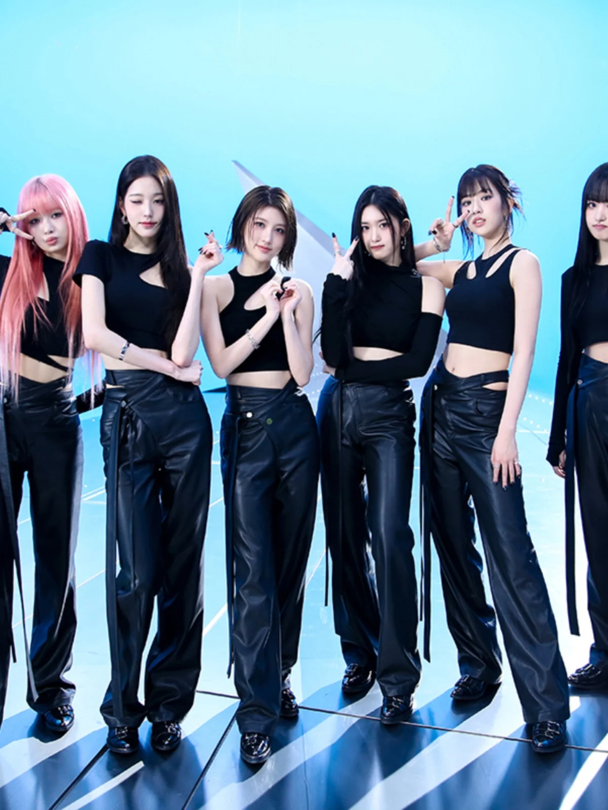 Women's Jazz Dance Performance Outfit Mid-Waist Crop Top Wide Leg Pants Kpop Hip Hop Practice Uniform Stage Costume