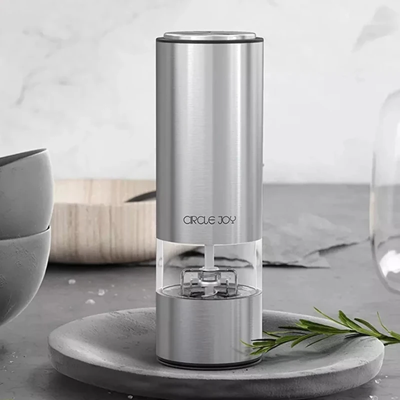 

Electric Automatic Pepper and Salt Grinder, LED Light, 5 Modes, Pepper, Spice, Grain, Porcelain, Grinding Core, Kitchen