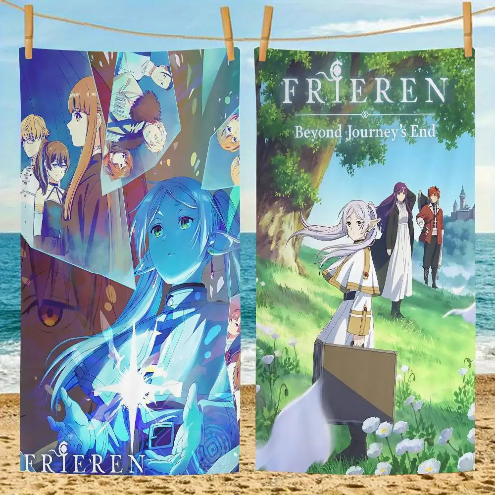 Japan Anime F-Frieren Microfiber Beach Towel Absorbent Quick dry Soft Yoga Swimming Resort Mountain Climbing Towel