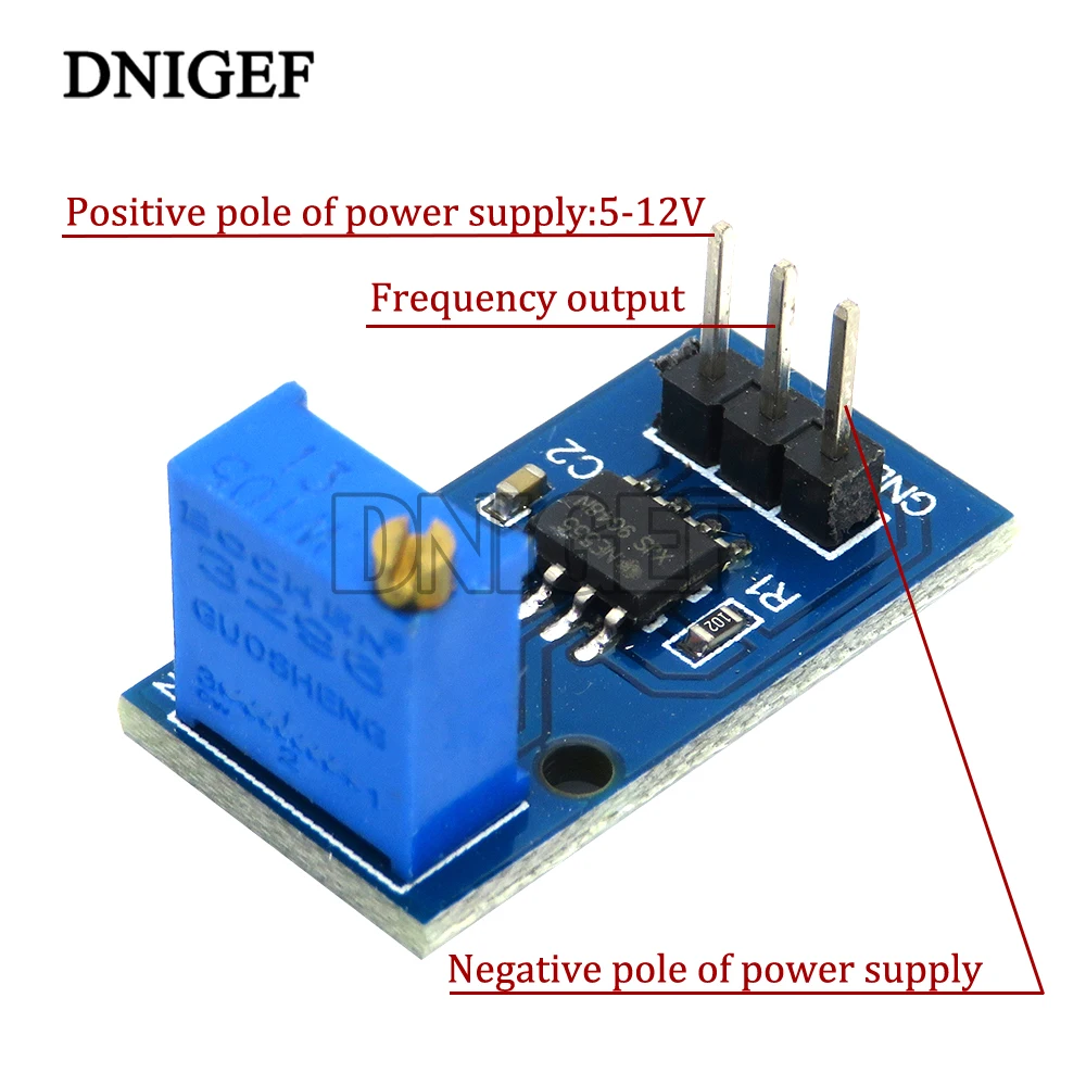 NE555 Pulse Frequency Duty Cycle Adjustable Module Square Wave 5V-12V Signal Generator