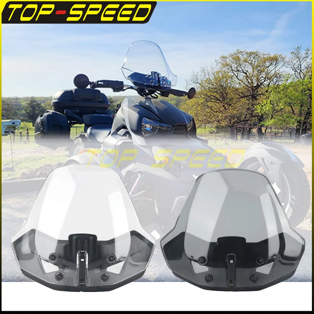 

For Can-Am Ryker 600 900 Sport Rally Edition 900 ACE 2019-2023 Translucent Adjustable Windscreen Windshield Wind Screen Shield