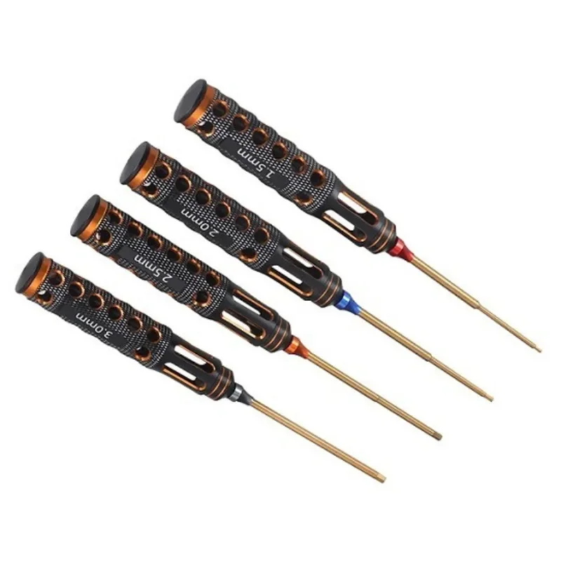 4pcs Rc Model Car Repair Tools Hard Alloy Steel Metal Hex Screwdrivers Tools 1.5/2.0/2.5/3.0mm For Rc Model Cars Airplane Boa