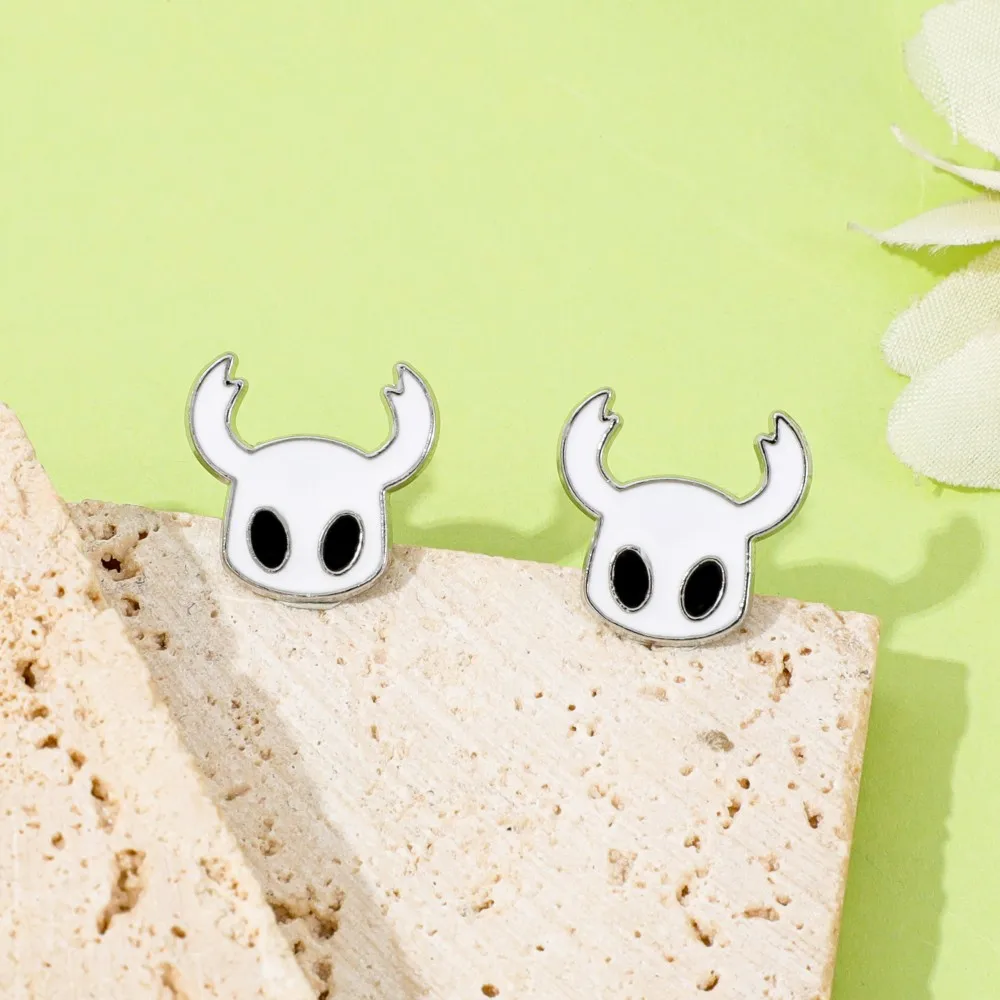 1 pair of gaming accessory earrings Hollow Knight main character ear studs cute accessory gallery 3
