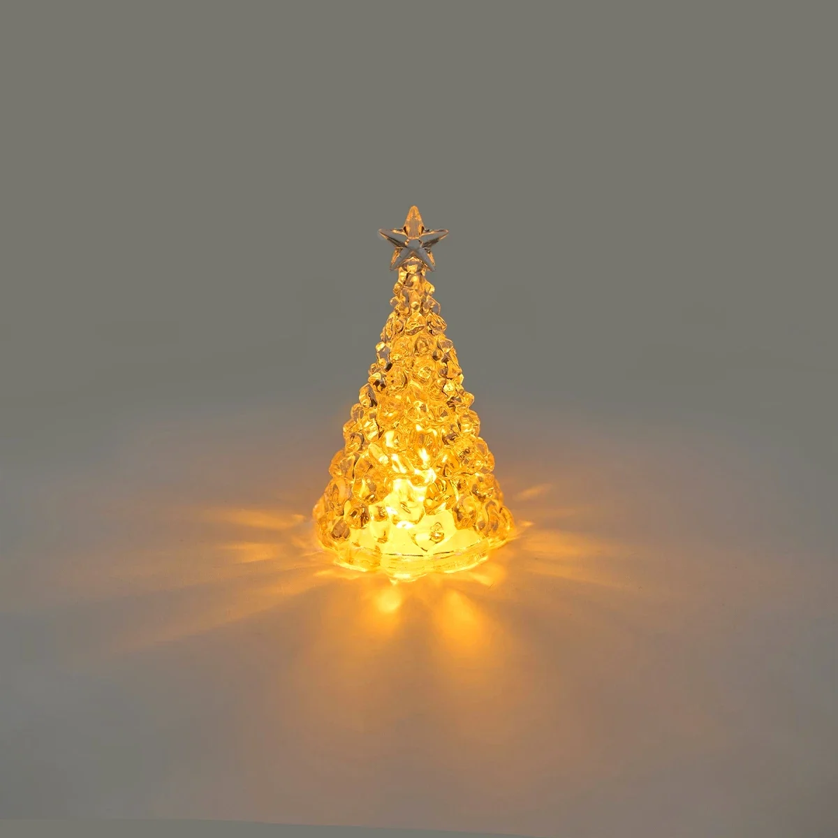 Crystal Christmas Tree Light Warm Colorful Battery Night Light Star Bedroom Christmas Table Decoration Candle Light Gift