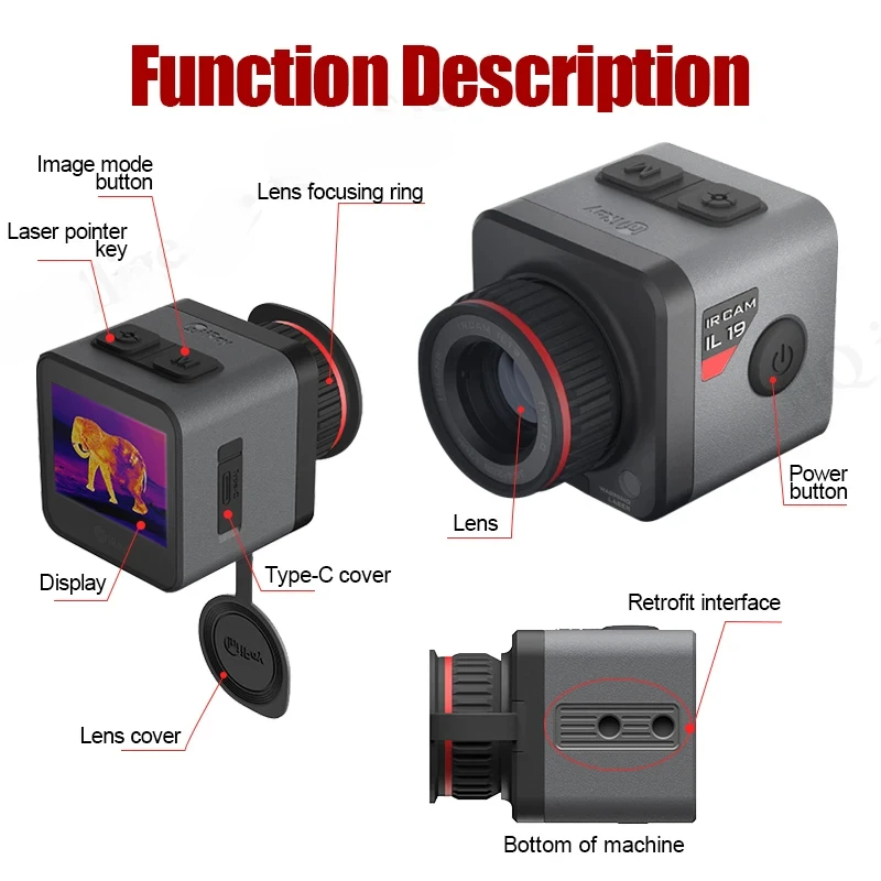 iRay IL19 handheld outdoor thermal imaging 384*288 infrared resolution 19mm lens for hunting observation