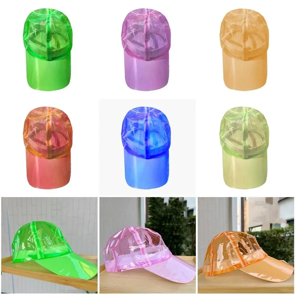

Casual PVC Water-Sprinkling Festival Hats Transparent Adjustable Baseball Cap Brim Caps Waterproof Sunscreen Hat Outdoor