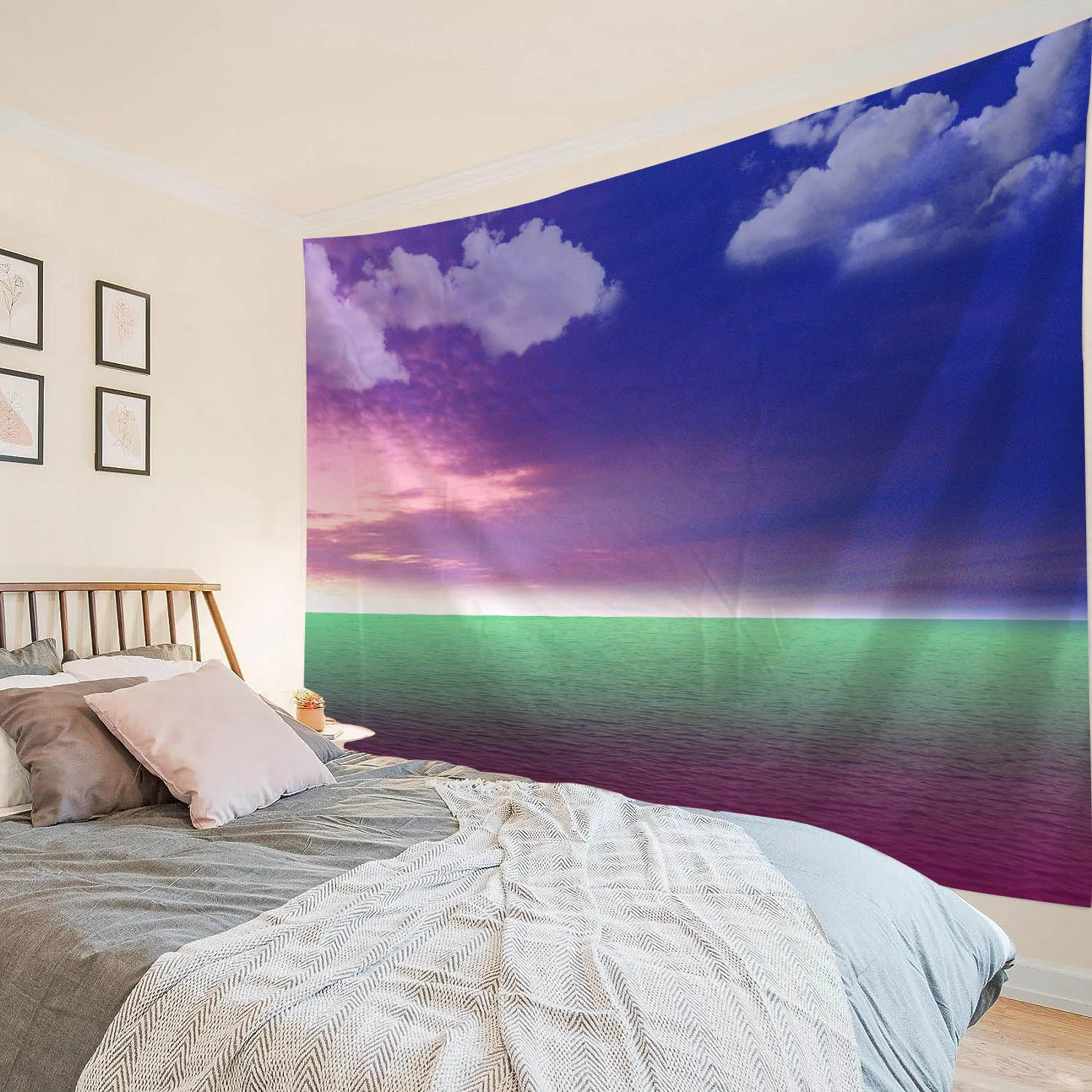 Natural landscape tapestry, beautiful sunrise wall hanging cloth, hippie bedroom, living room, dormitory, home decoration