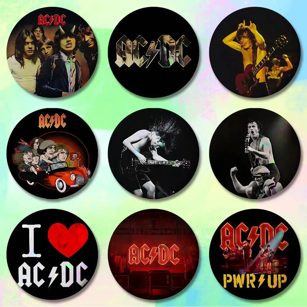 

A-AC Back in Black D-DC Badges 25 32 44 58 75 mm Round Cosplay Pin Bag Decor Fans Collect Friends Gifts Brooch Souvenir