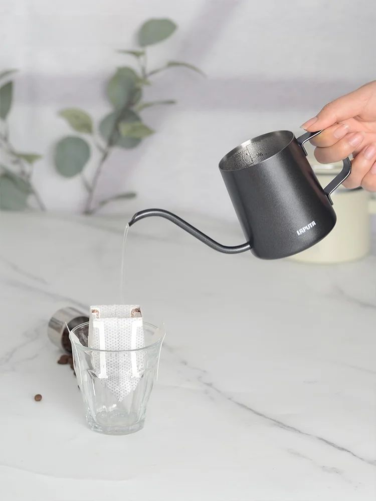 

LAPUTA Hand-Poured Coffee Pot 304 Stainl Steel Fine Ne Brewing Pot Ear Hanging Long Mouth Pot for Home Use