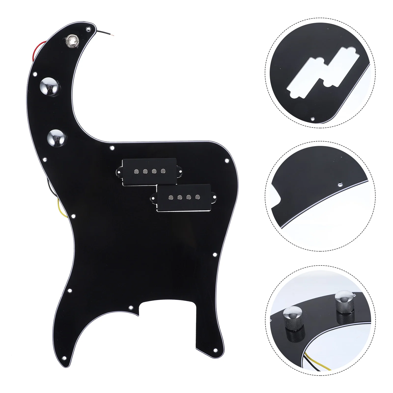 PB Bass 3 Ply Prewired Loaded Pickguard Pickup for Guitar Musical Instrument (Black) PB Bass Pickguard