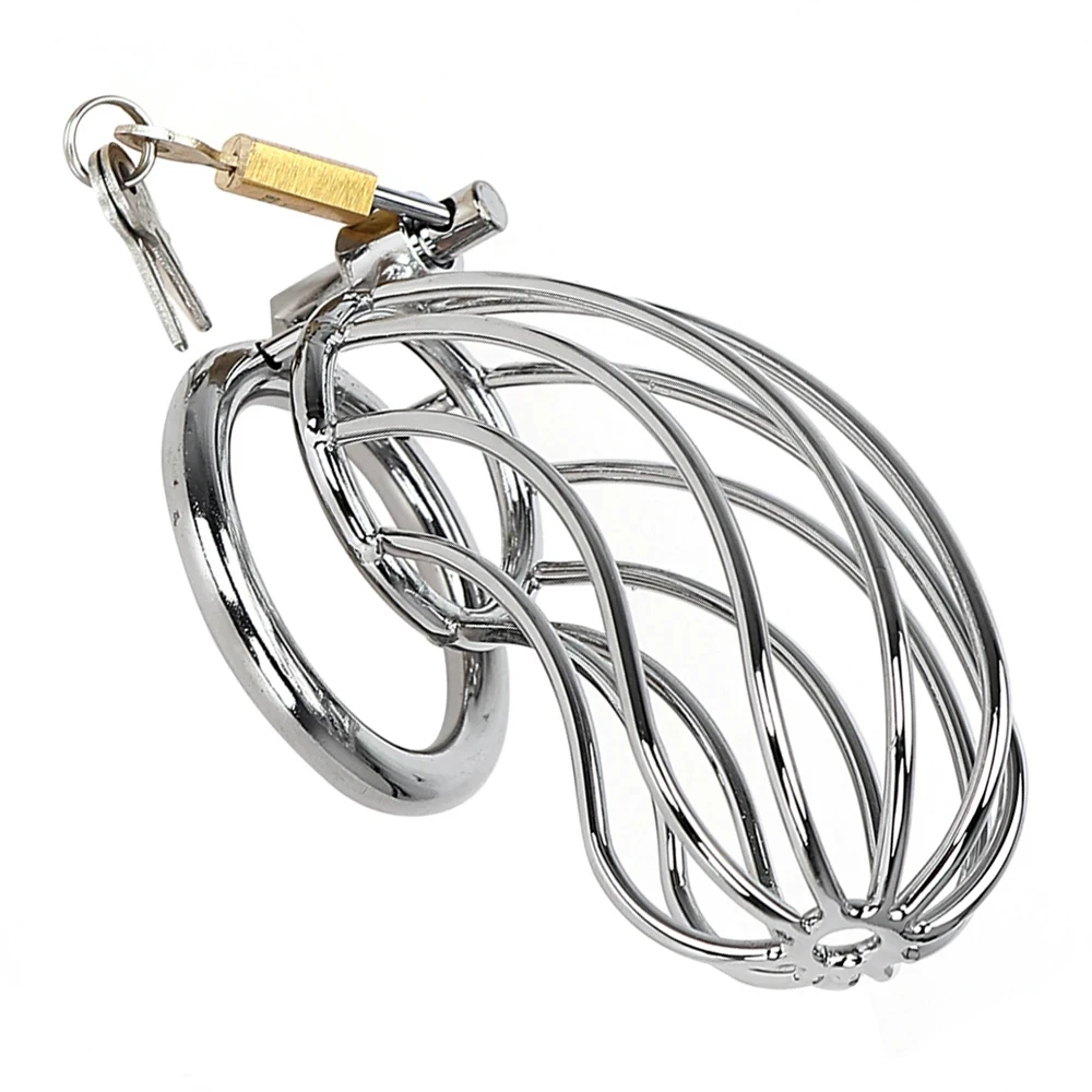 Stainless Steel Lockable Penis Sleeve Metal Penis Ring Bondage Chastity Cage Lock Cock Cage Sex Toys For Men Chastity Device