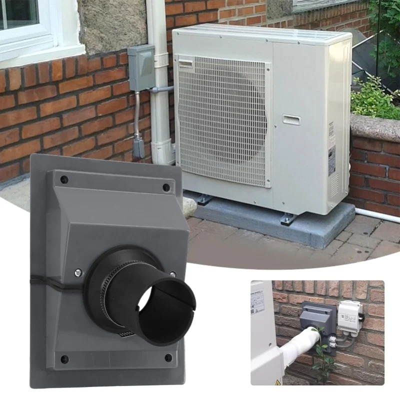 E5 HVAC Wall Penetration Line Set Cover Kit Plastic Split AC Line Set Wall Pipe Cover With Soft Gasket For Indoor Outdoor Air