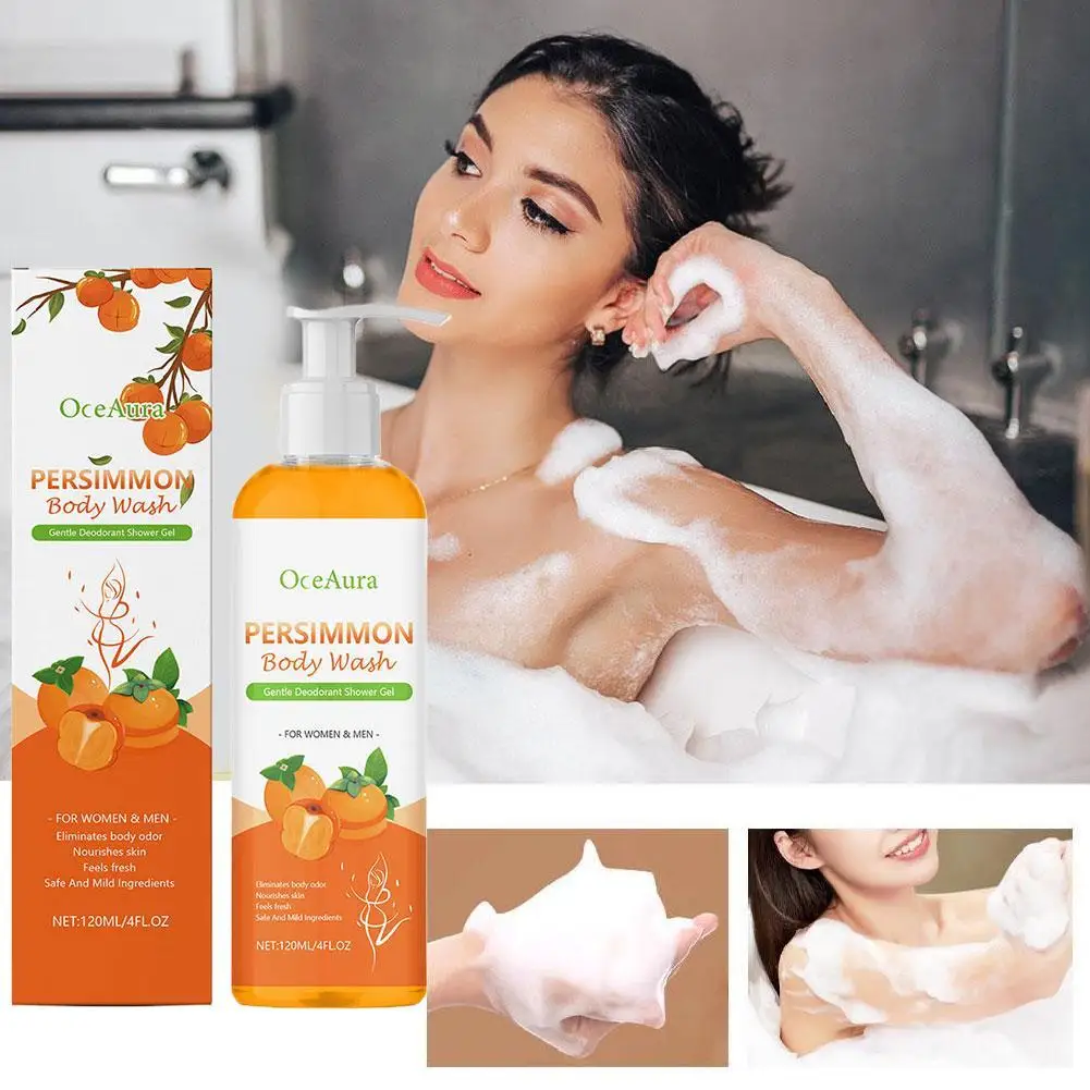 

1pcs Persimmon Body Wash For Body Odor Control – Cleansing Body Deodorizing Moisturising Body Wash For Eliminating Body 120ml
