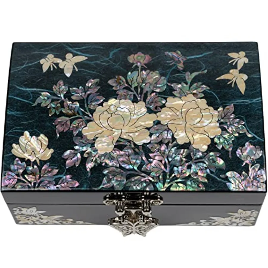 

Mother of Pearl Jewelry Organizer Box - Birthday Wedding Anniversary Christmas Birthday Gifts for Women