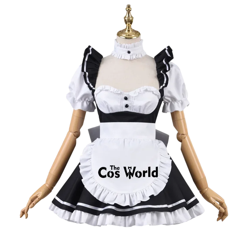 DATE A LIVE Tokisaki Kurumi Apron Maid Dress Uniform Outfit Anime Cosplay Costumes