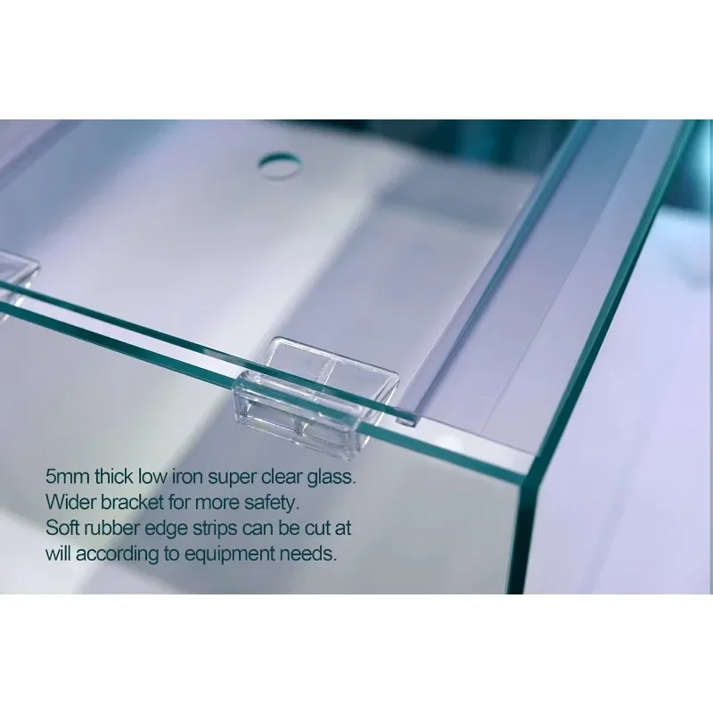 ضمان الأصالة. حوض السمك فائق الوضوح بدون إطار 2-22 جالون زجاج حديد منخفض 21 جالون - مظلة زجاجية علوية USA #3