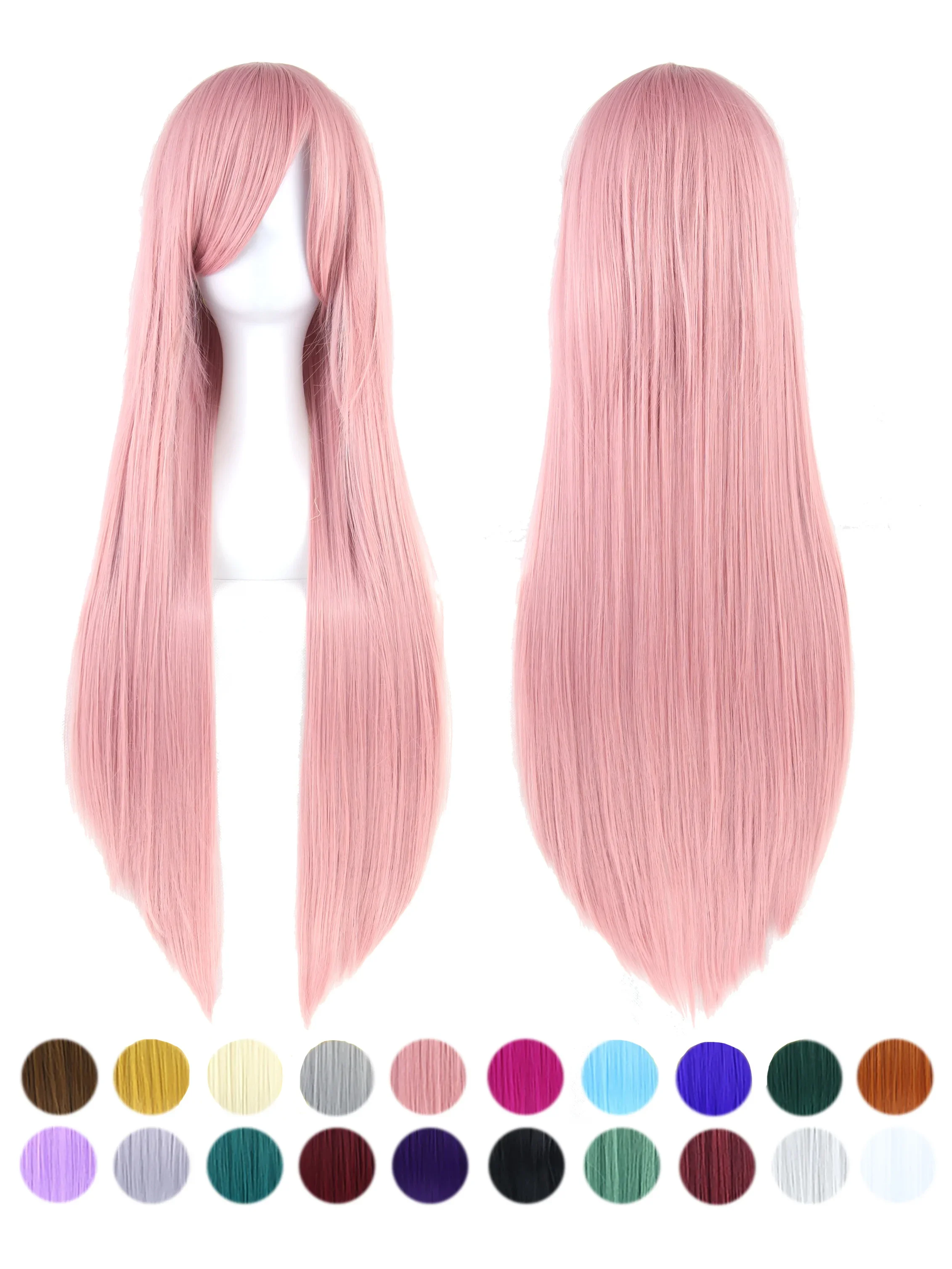 Soowee longo cabelo sintético branco roxo cosplay perucas festa cabelo preto peruca reta peruca para