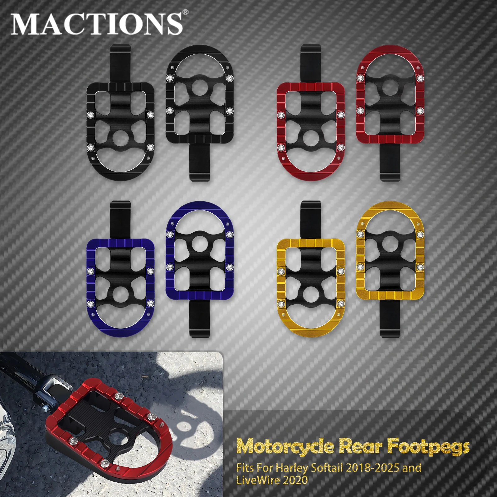 

Подножка для мотоцикла, задняя пассажирская подножка, педаль для Harley Softail Breakout Fat Boy FXBB FLFB FXBR 2018-2025 Low Rider S FXLRS