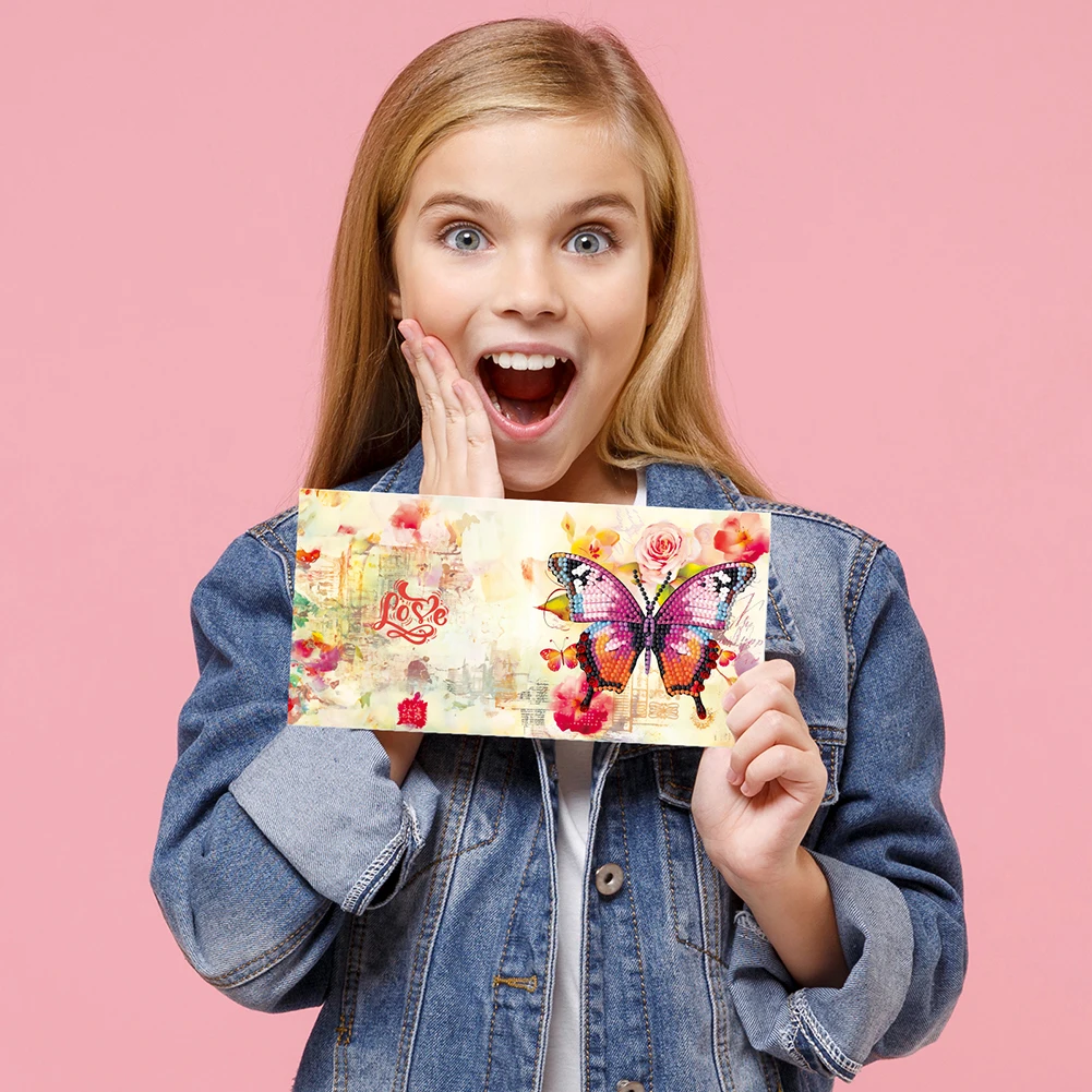 8/12 قطعة الماس السنة الجديدة بطاقات المعايدة الطيور زهرة 5D DIY بها بنفسك على شكل الحفر تحية شكرا لك بطاقة للبالغين عطلة الأصدقاء الأسرة