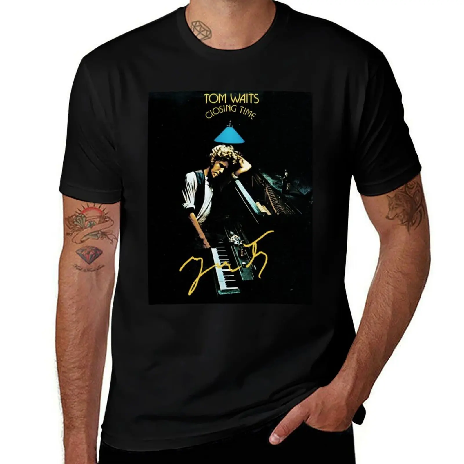 Tom Waits Closing Time T-Shirt Simple Solid Color Crew Neck Tee T-Shirt