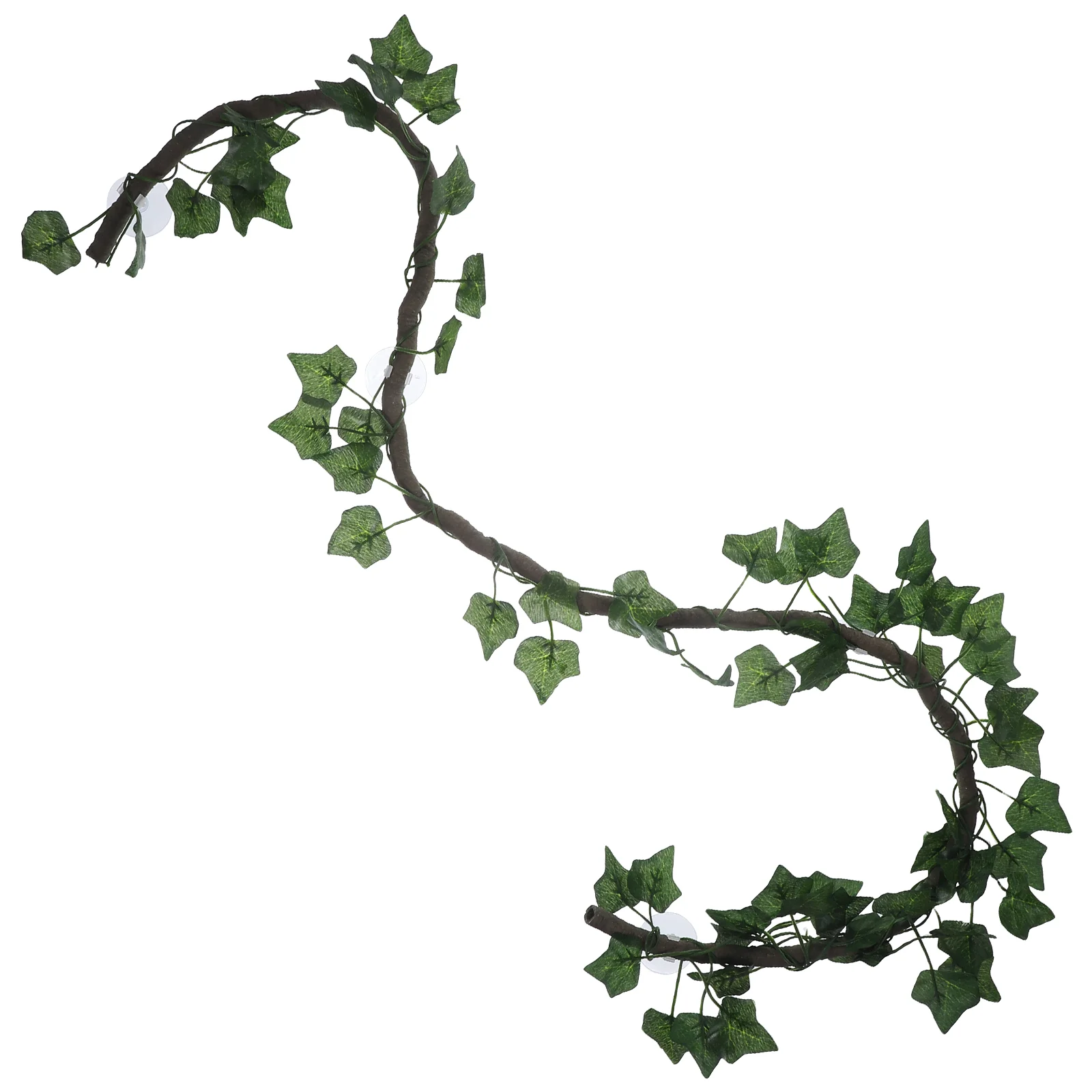 Jungle Vines Artificial Leaf Pet Habitat Decor with Suckers and Leaf for Lizard Frogs Snakes and More Reptiles(Green)