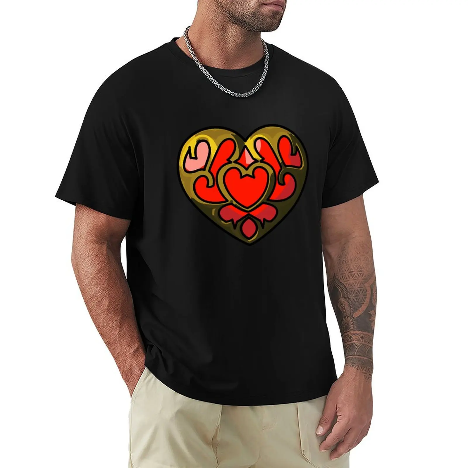 Heart Container T-Shirt Festival Casual Short Sleeve