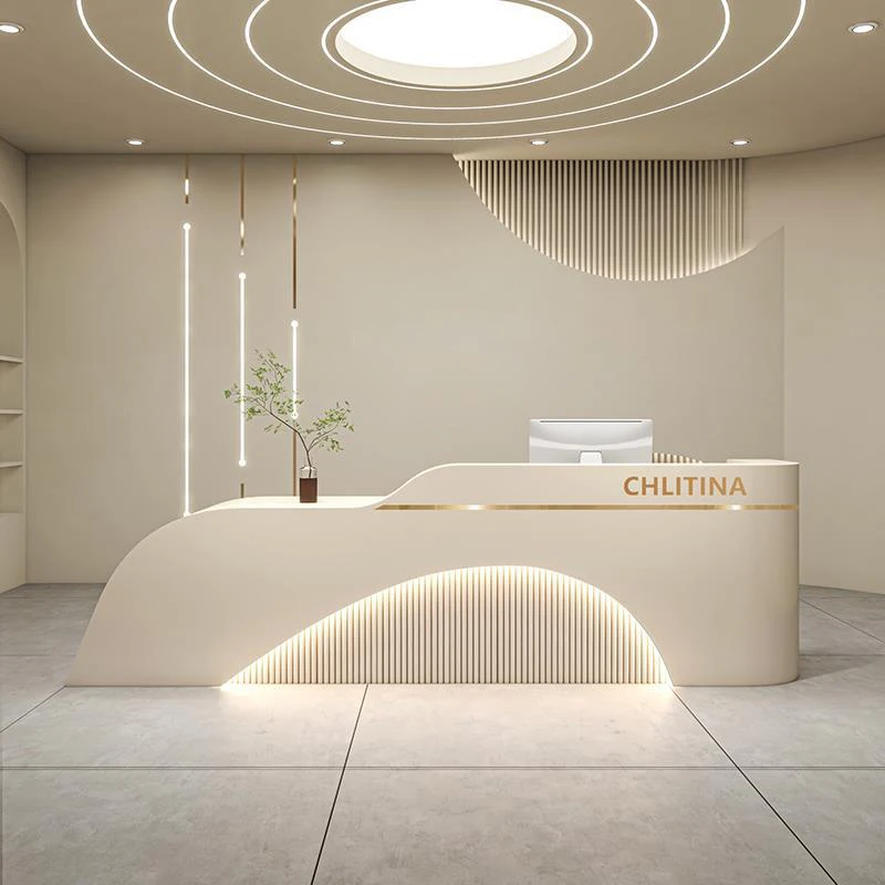 

Customized.Custom Personality Led Spa Reception Counter Beauty Salon Front Desk Minimalist Design Hair Salon Reception Desks