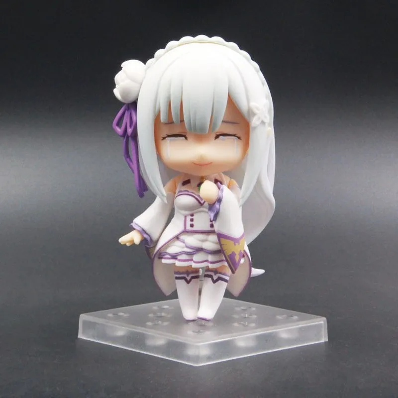 #751 Re‑Zero Emilia Cute Q‑Style Pvc Collectible Figure Anime Character Model Home Office Desktop Display Decoration Gift view 4
