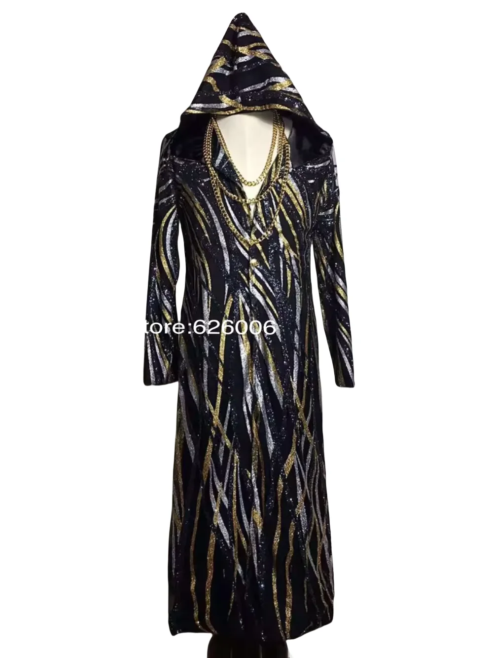 Fashion Cool Male Singer GD Nightclub DJ long Designed Super Flash Black Cloak Outwear Party Show Stage performance costumes