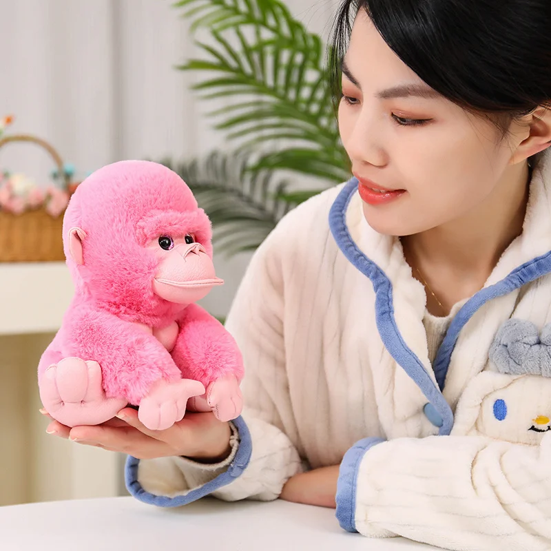 New Style Stuffed Monkey Gorilla Doll Plush Toy Wild Zoo Animal Fuzzy Soft Colored Plushie Peluche Birthday Gifts Decor