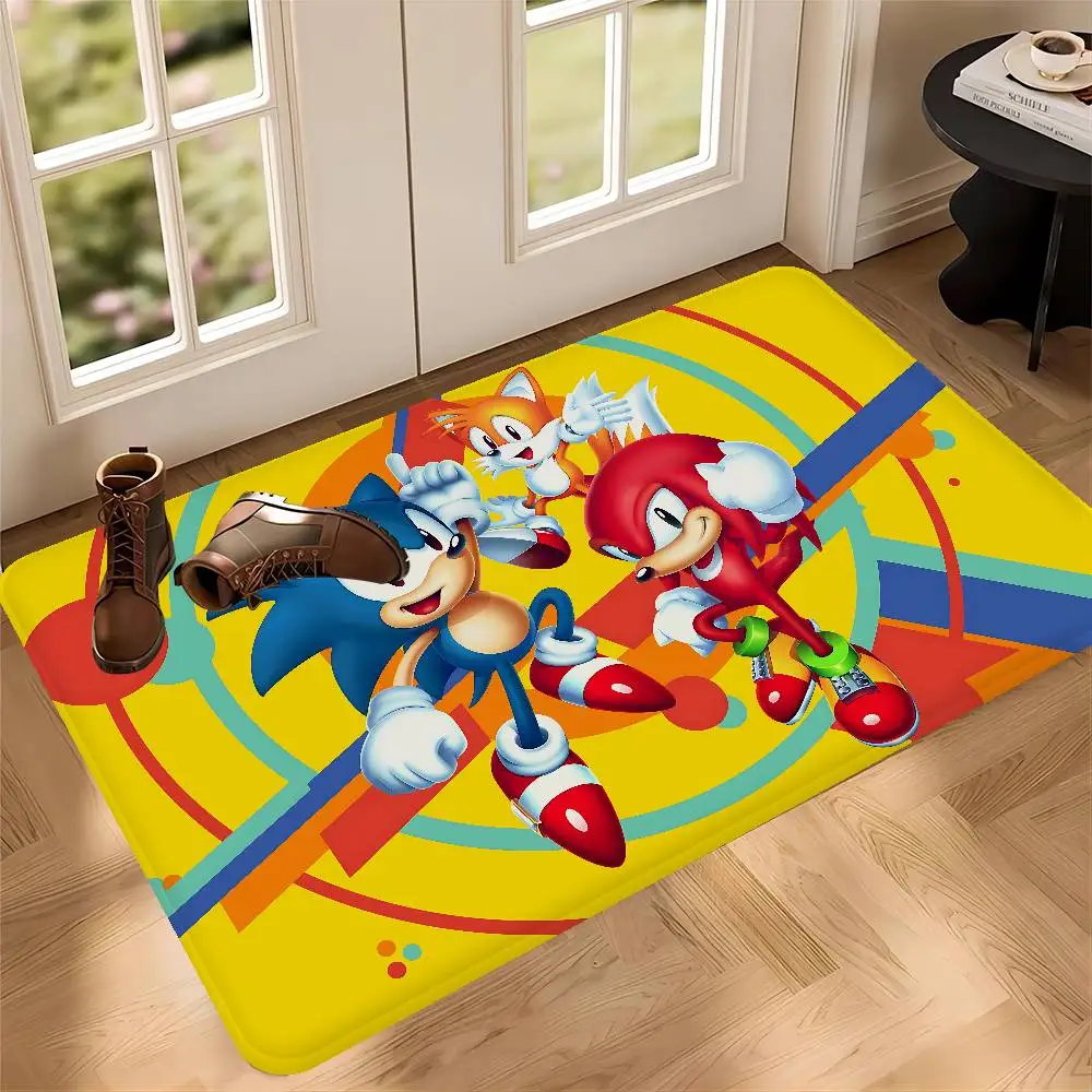 Anime S-SonicS H-HedgehogES Hallway Carpet Non-Slip Laundry Room Mat Laundry Decor Balcony Child Living Room Bedside Area Rugs