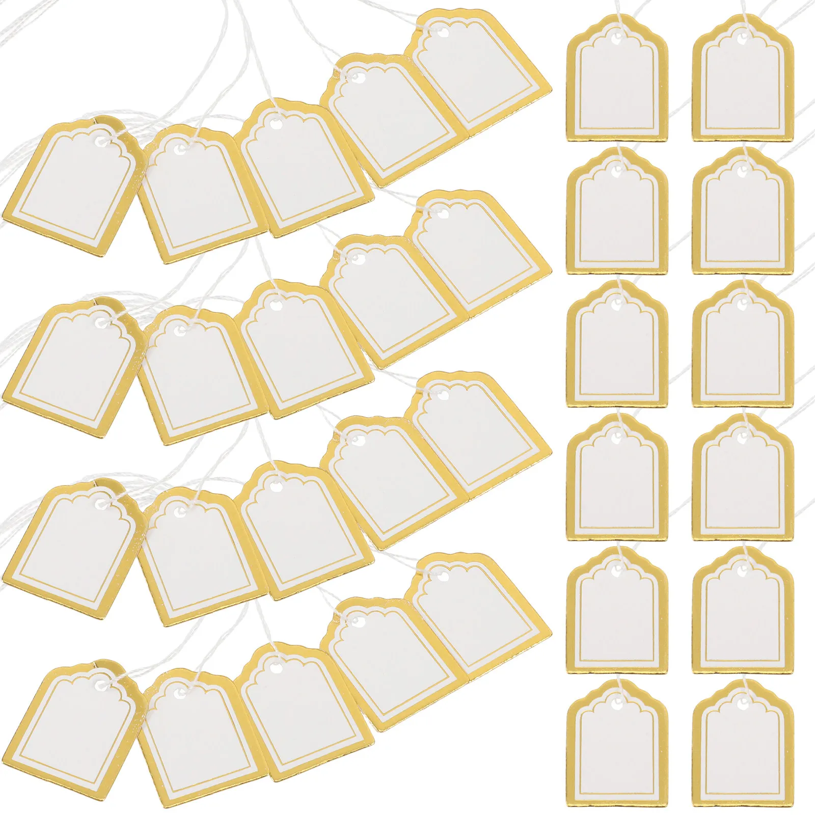 500Pcs Writable Blank Fan-Shaped Paper Tags White Hanging String Price Labels for Jewelry Clothing Display Tags - view 3