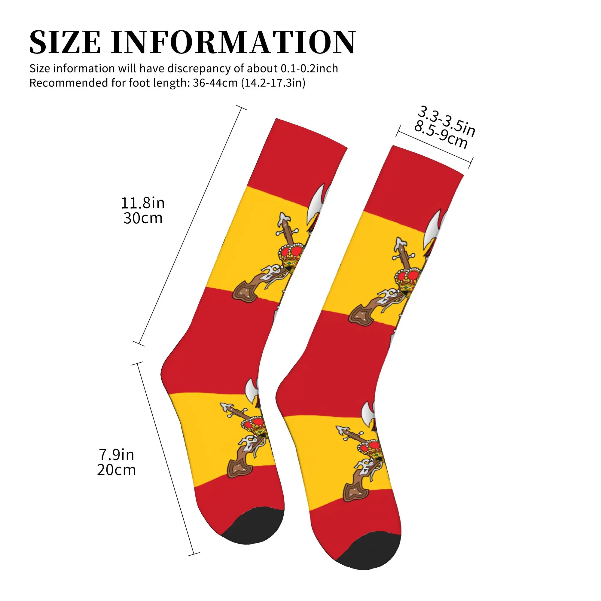 Cute Mens Spanish Legion Flag Dress Socks Unisex Breathbale Warm 3D Printed Spain Army Proud Sports Compression Socks view 4
