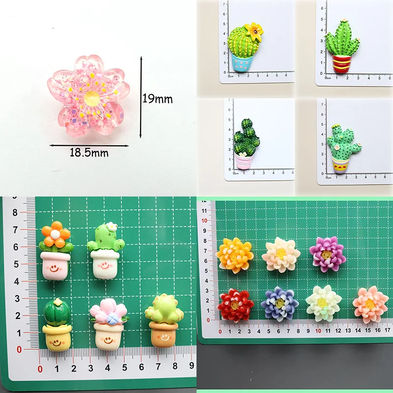 Mini Resin Plant Flower Series Cute Fridge Magnets Strong Magnetic Sticker with Magnet for Photo Memo Home Traceless Fixed Decor