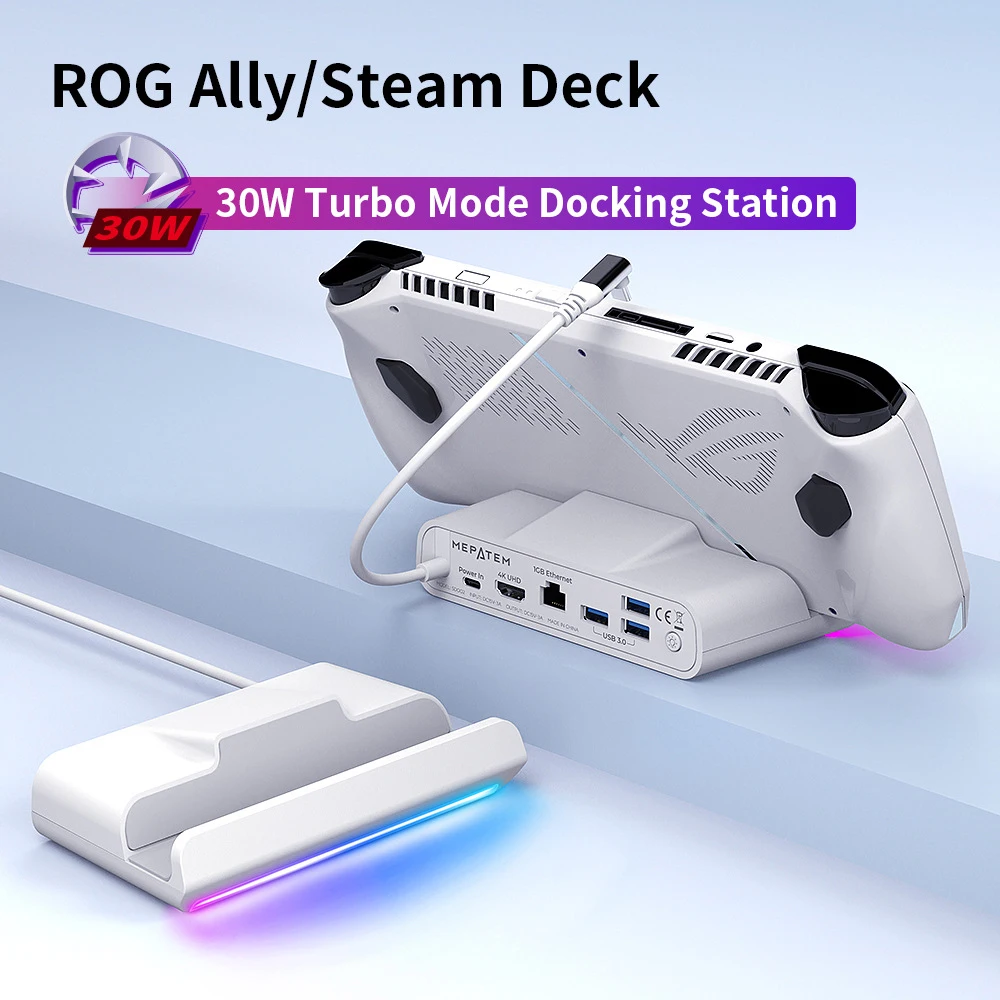 

ROG Handheld RGB Base 30W Gaming Expansion Dock 4K Gigabit Network Screen Mirroring ROG Ally X Expansion Base PD100W Max