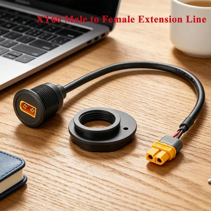 XT60 Male to Female Extension Line for Model Aircraft/drones Battery Connection Cable XT60 Circular Threaded Panel Mounting Wire